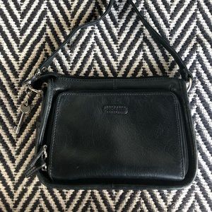 Fossil Crossbody Black Purse with Build in Wallet